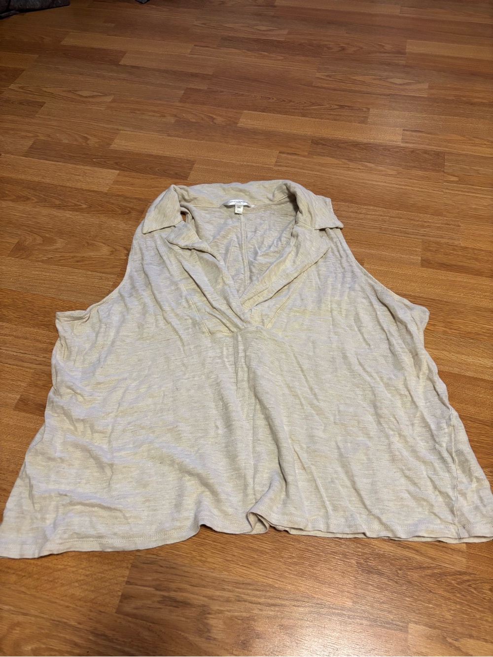 Banana Republic Beige Linen Sleeveless Polo
